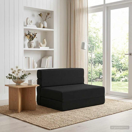Samlebar Sofa Seng Sort 70 x 80 x 60 cm Stof