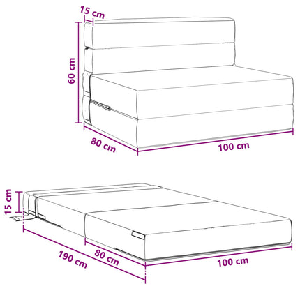 Samlebar Sofa Seng Cremefarvet 100 x 80 x 60 cm Stof