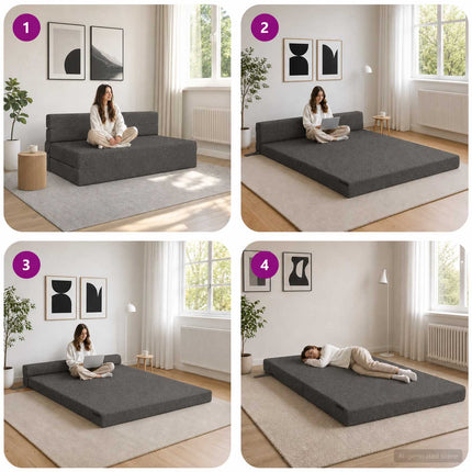 Samlebar Sofa Seng Mørkegrå 152 x 86,5 x 60 cm Stof