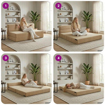 Samlebar Sofa Seng Grøn Grå 152 x 86,5 x 60 cm Stof