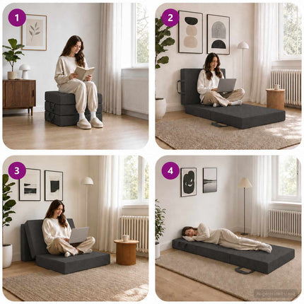 Samlebar Sofa Seng 75 x 63 x 45 cm Mørkegrå