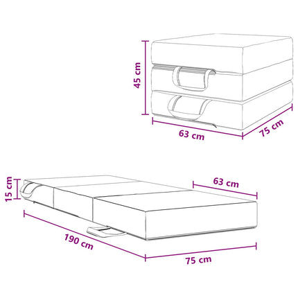 Samlebar Sofa Seng 75 x 63 x 45 cm Gråbrun