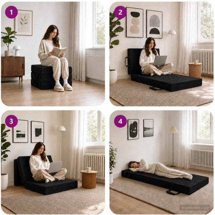 Samlebar Sofa Seng 75 x 63 x 45 cm Sort