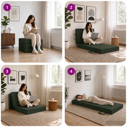 Samlebar Sofa Seng 75 x 67 x 45 cm Mørkegrøn