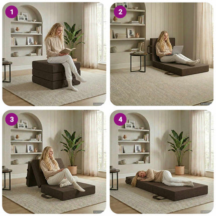 Samlebar Sofa Seng 75 x 67 x 45 cm Gråbrun