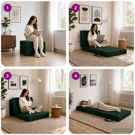 Samlebar Sofa Seng 75 x 67 x 45 cm Mørkegrøn