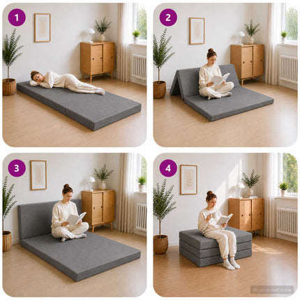 Samlebar Sofa Seng 80 x 67 x 45 cm Lysegrå