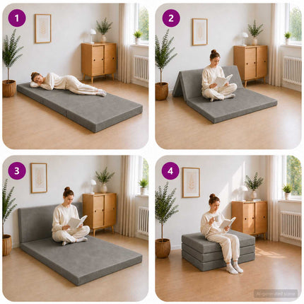 Samlebar Sofa Seng 80 x 67 x 45 cm Lysegrå