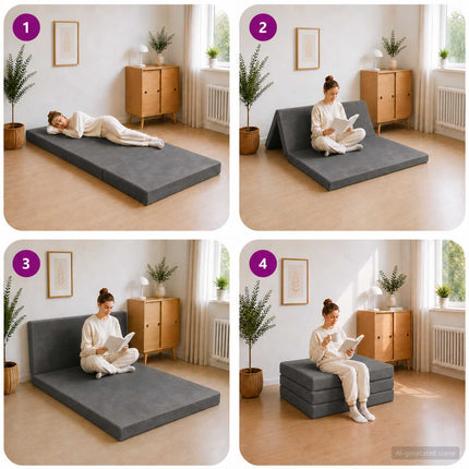 Samlebar Sofa Seng 80 x 67 x 45 cm Mørkegrå