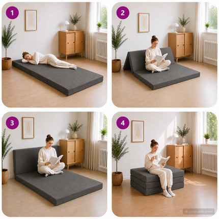 Samlebar Sofa Seng 90 x 67 x 45 cm Mørkegrå