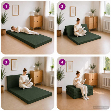 Samlebar Sofa Seng 100 x 67 x 45 cm Mørkegrøn