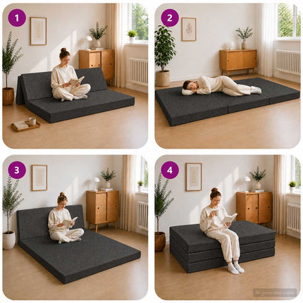 Samlebar Sofa Seng 120 x 67 x 45 cm Mørkegrå