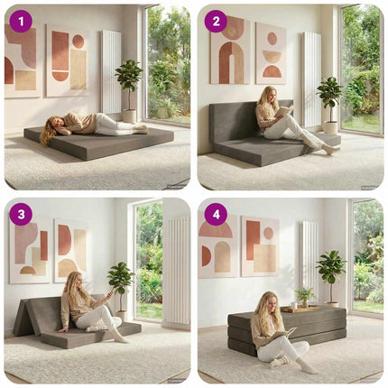 Samlebar Sofa Seng 120 x 67 x 45 cm Lysegrå