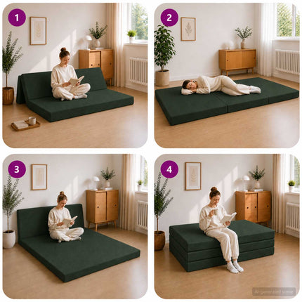 Samlebar Sofa Seng 140 x 67 x 45 cm Mørkegrøn