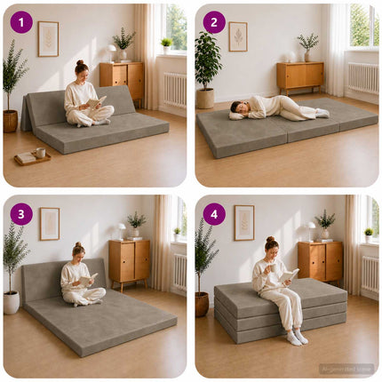 Samlebar Sofa Seng 140 x 67 x 45 cm Lysegrå