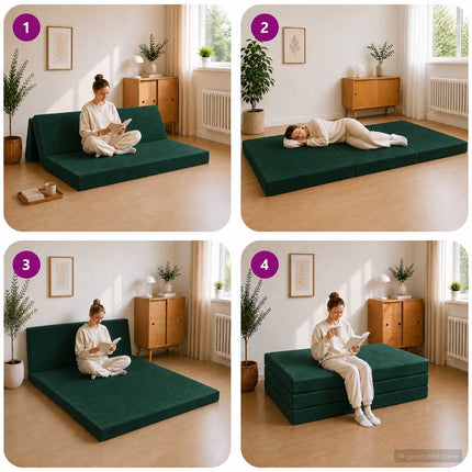 Samlebar Sofa Seng 140 x 67 x 45 cm Mørkegrøn