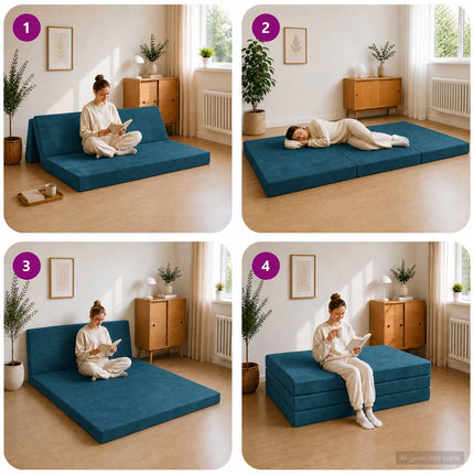 Samlebar Sofa Seng 160 x 67 x 45 cm Blå