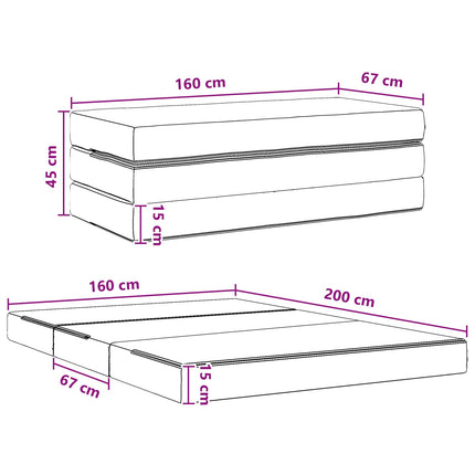 Samlebar Sofa Seng 160 x 67 x 45 cm Lysegrå