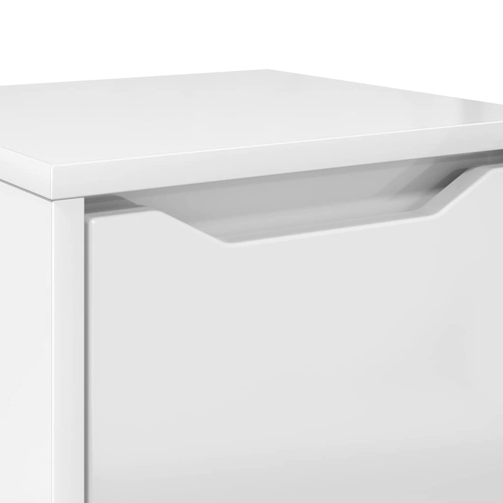 Badeværelsesskab med skuffe Høj gloss hvid 30,5 x 30 x 101 cm