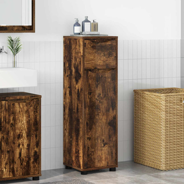 Badeværelsesskab Røget eg 30,5 x 30 x 101 cm Konstrueret træ