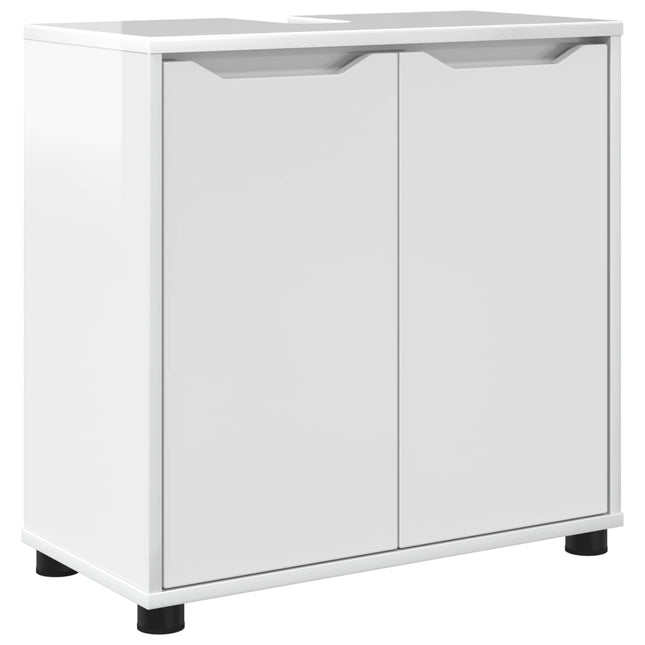 Badeværelse vaskeskab med hylde Høj gloss hvid 60 x 30 x 60 cm