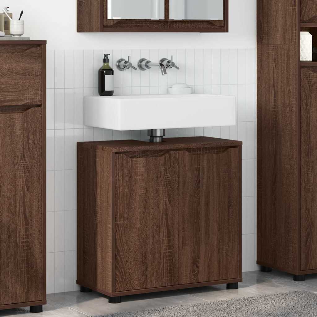 Badeværelse vaskeskab Brun eg 60 x 30 x 60 cm Konstrueret træ