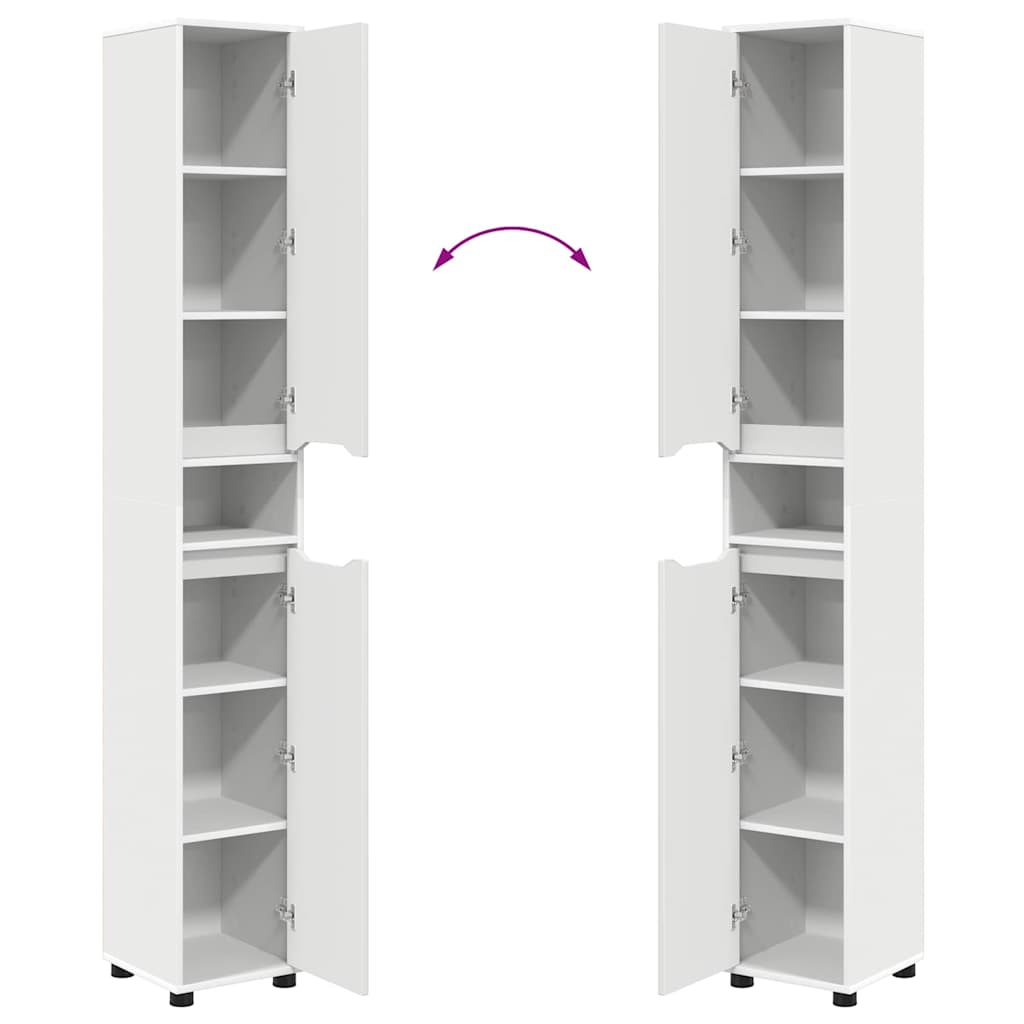 Badeværelsesskab Hvid 30,5 x 30 x 195 cm Konstrueret træ