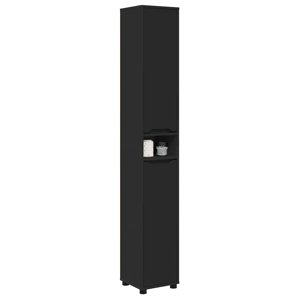 Badeværelsesskab Sort 30,5 x 30 x 195 cm Konstrueret træ