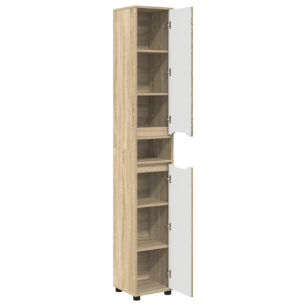 Badeværelsesskab Sonoma eg 30,5 x 30 x 195 cm Konstrueret træ
