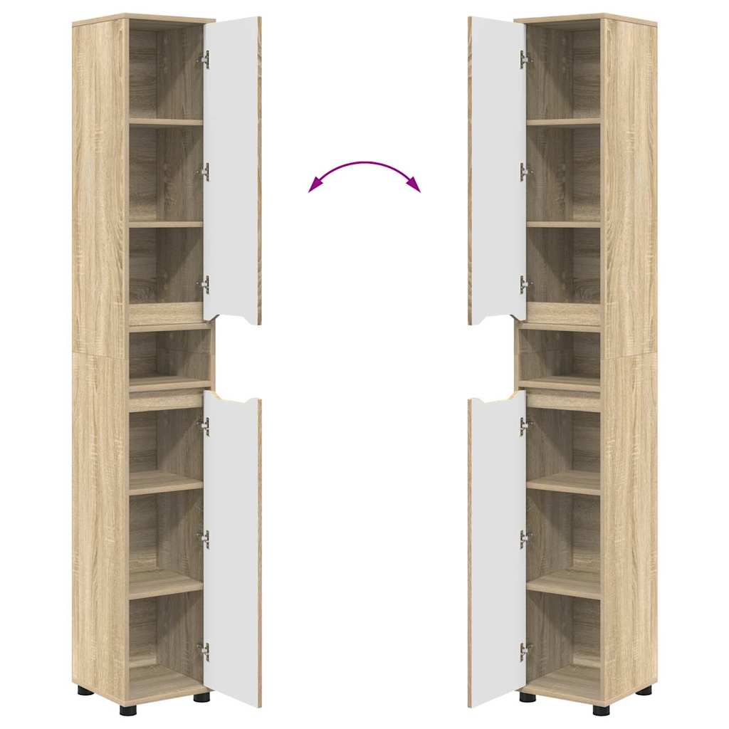 Badeværelsesskab Sonoma eg 30,5 x 30 x 195 cm Konstrueret træ