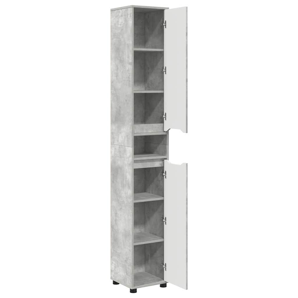 Badeværelsesskab Beton Grå 30,5 x 30 x 195 cm Konstrueret træ