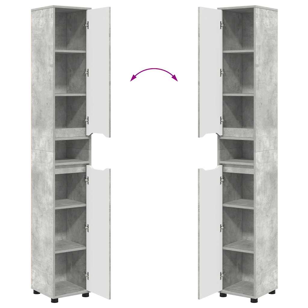 Badeværelsesskab Beton Grå 30,5 x 30 x 195 cm Konstrueret træ