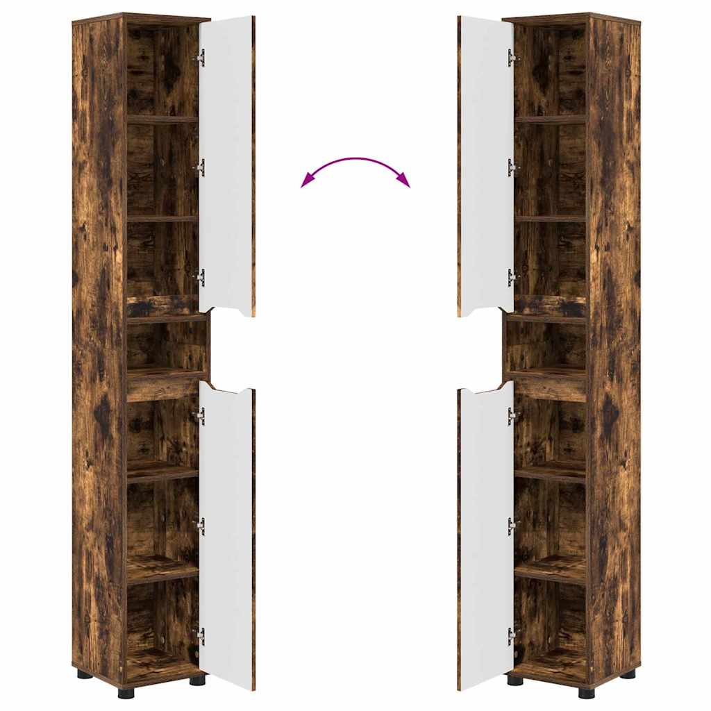 Badeværelsesskab Røget eg 30,5 x 30 x 195 cm Konstrueret træ