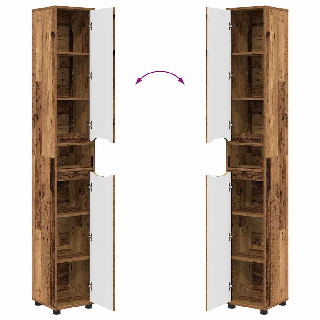 Badeværelsesskab Gammelt træ 30,5 x 30 x 195 cm Konstrueret træ