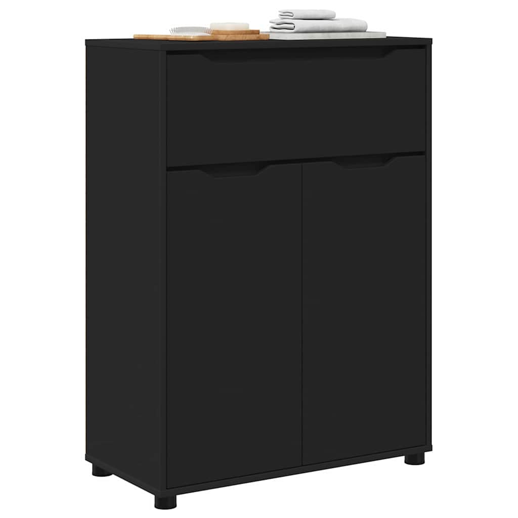 Badeværelsesskab Sort 72,5 x 36,5 x 100 cm Konstrueret træ