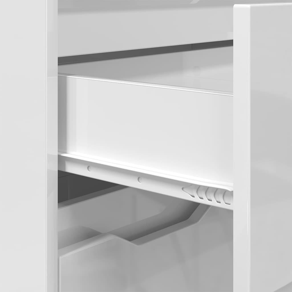 Badeværelsesskab med skuffe Høj gloss hvid 72,5 x 36,5 x 100 cm