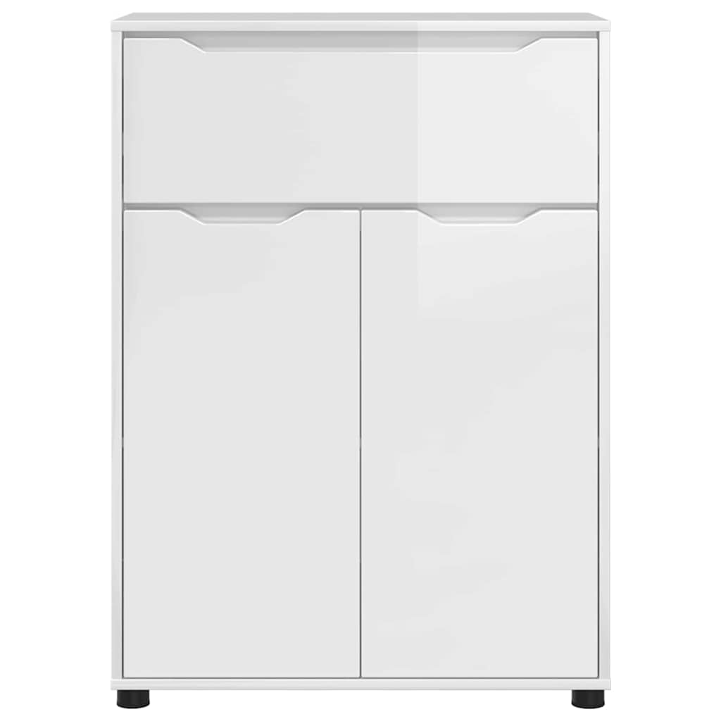 Badeværelsesskab med skuffe Høj gloss hvid 72,5 x 36,5 x 100 cm