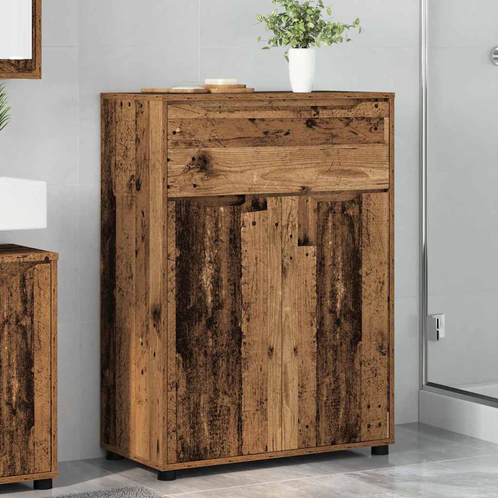 Badeværelsesskab med skuffe Gammelt træ 72,5 x 36,5 x 100 cm
