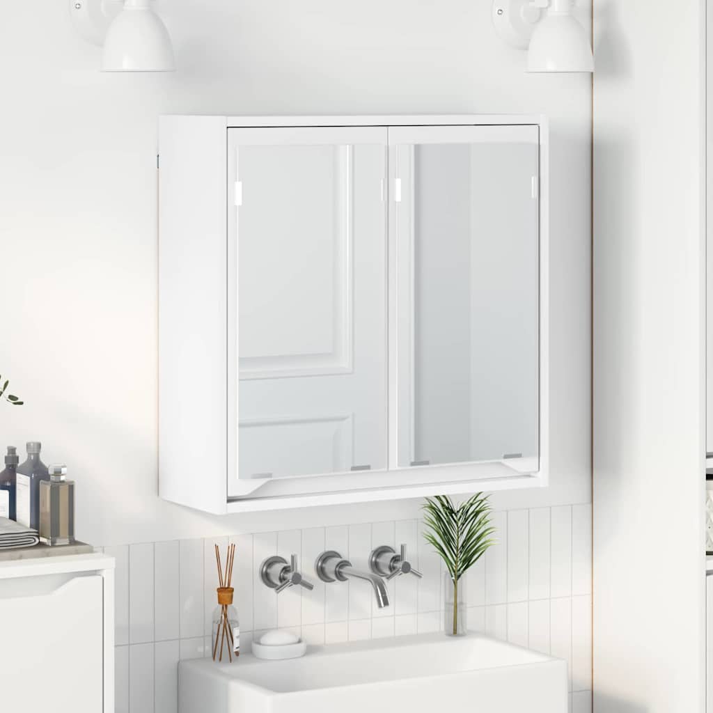 Badeværelsesspejlskab - hvid, 60 × 20 × 60 cm, konstrueret træ