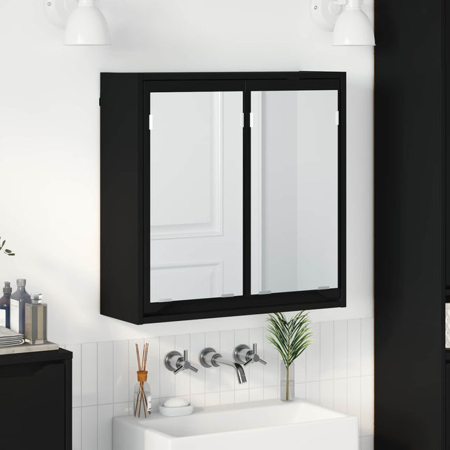 Badeværelsesspejlskab Sort 60 x 20 x 60 cm Konstrueret træ