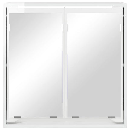 Badeværelsesspejlskab Høj gloss hvid 60 x 20 x 60 cm