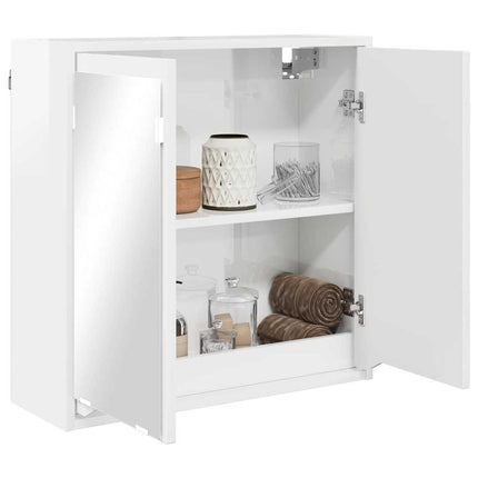 Badeværelsesspejlskab Høj gloss hvid 60 x 20 x 60 cm