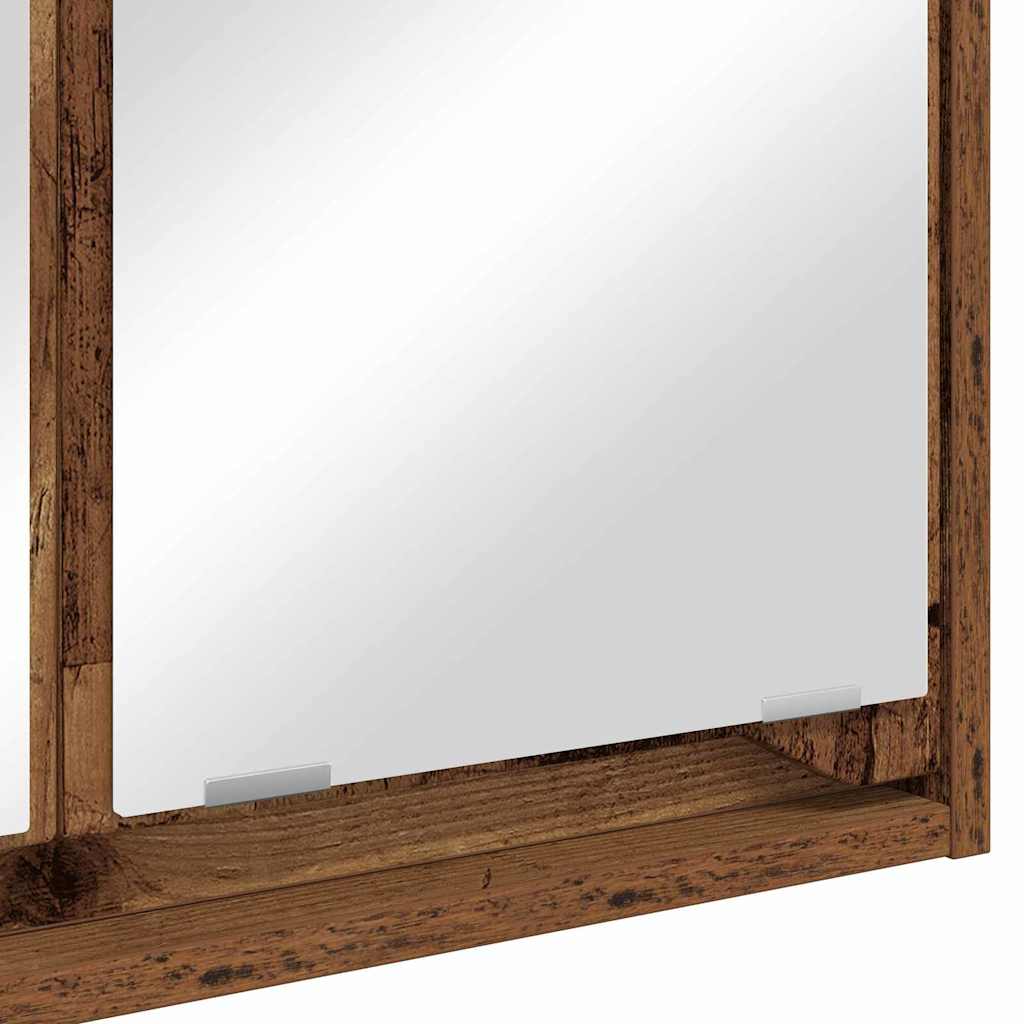 Badeværelsesspejlskab med hylde Gammelt træ 60 x 20 x 60 cm