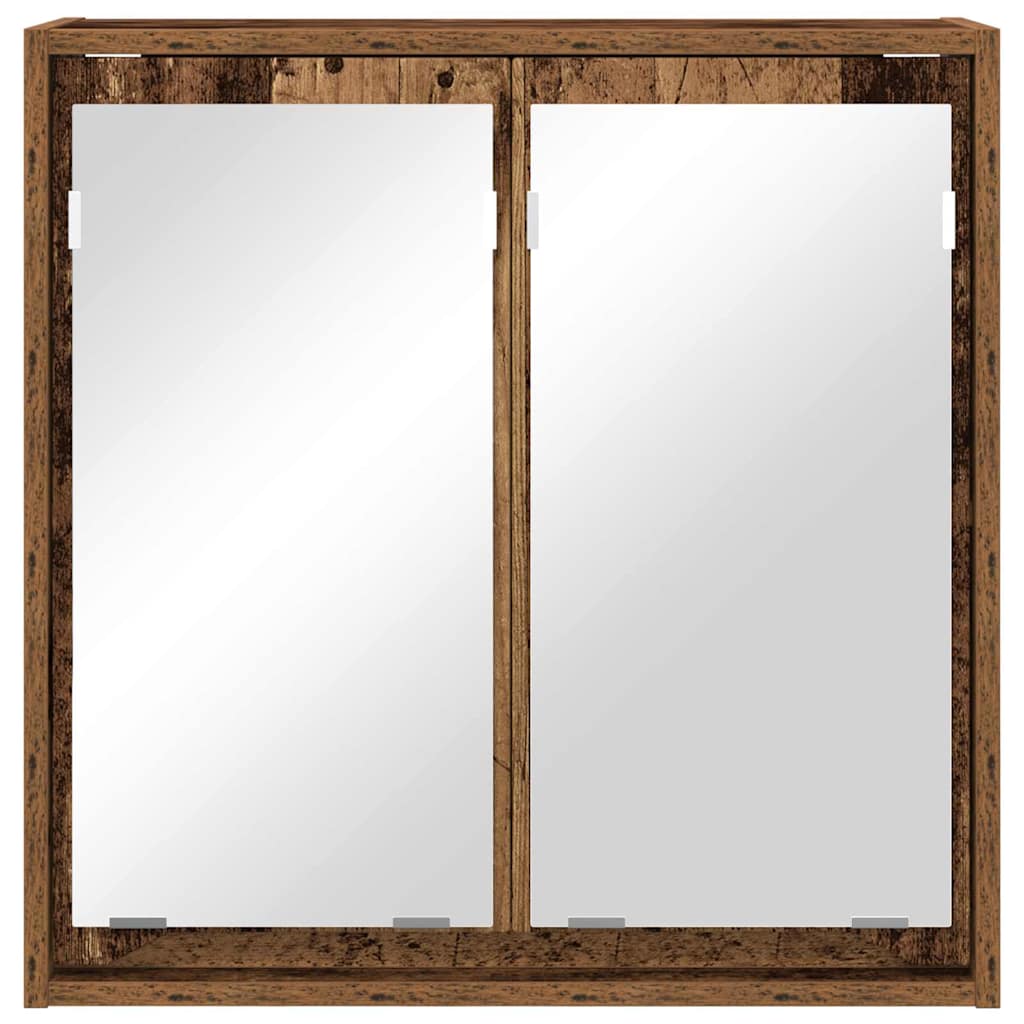 Badeværelsesspejlskab med hylde Gammelt træ 60 x 20 x 60 cm