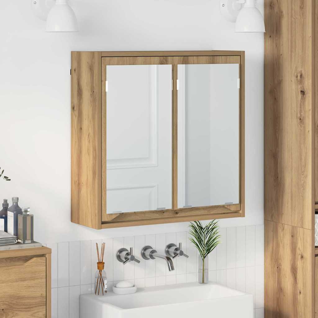 Badeværelsesspejlskab med hylde Artisan Egetræ 60 x 20 x 60 cm