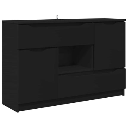 Sideboard Sort 100 x 30 x 65,6 Konstrueret træ