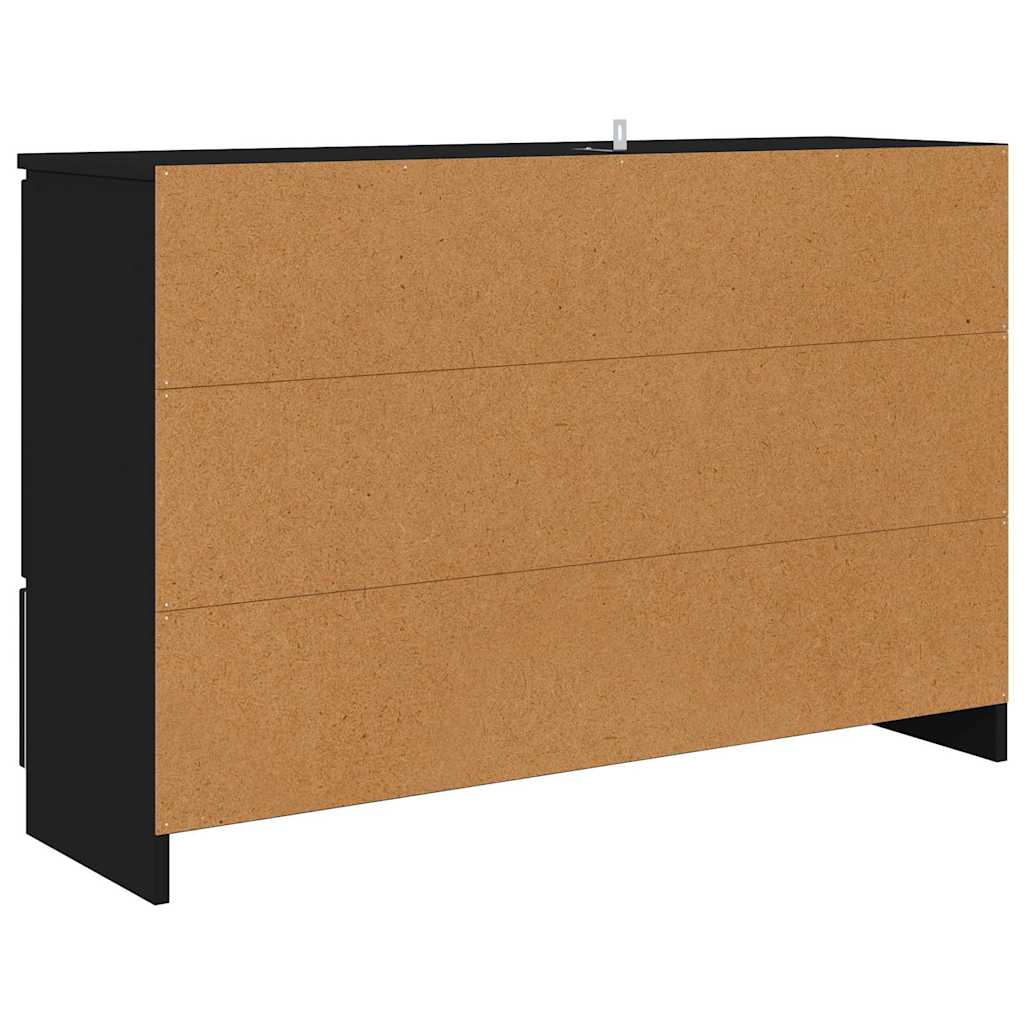 Sideboard med skuffe Sort 100 x 30 x 65,6 Konstrueret træ