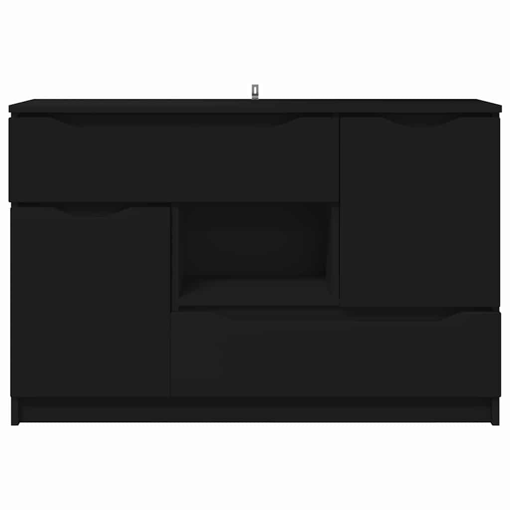 Sideboard med skuffe Sort 100 x 30 x 65,6 Konstrueret træ