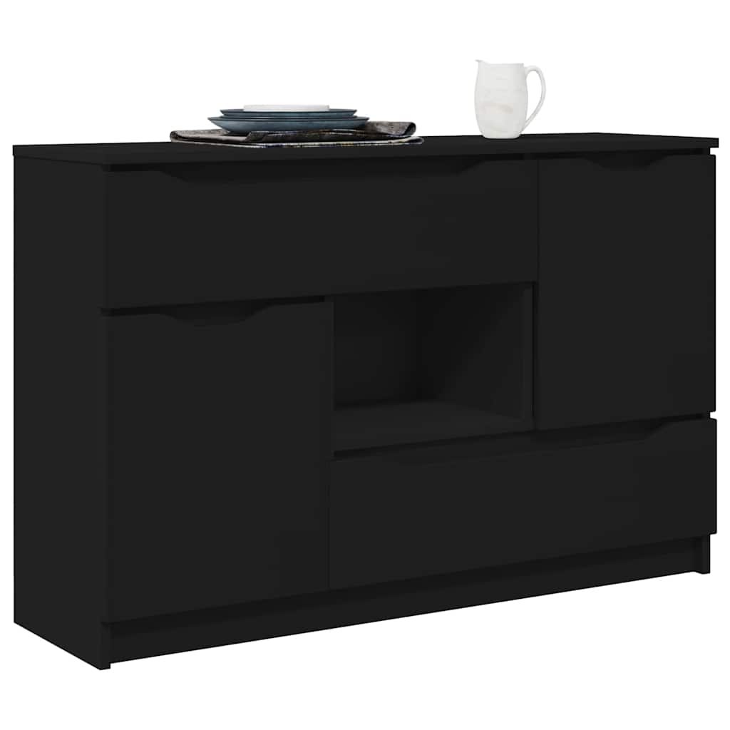 Sideboard med skuffe Sort 100 x 30 x 65,6 Konstrueret træ