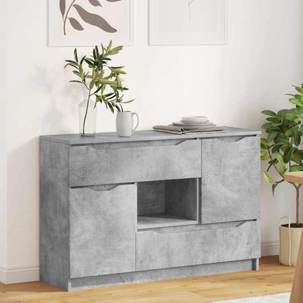 Sideboard med skuffe Beton Grå 100 x 30 x 65,6 Konstrueret træ